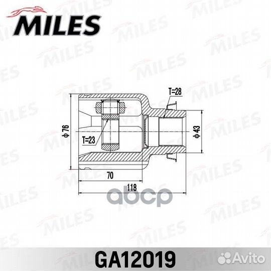 ШРУС внутренний правый Mazda 3 АКПП 03-08 GA120