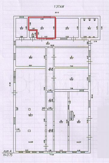 Офисное помещение, 22 м²