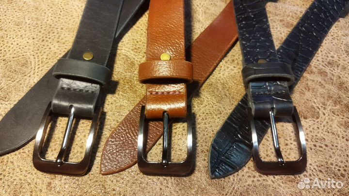 Ремни мужские из натуральной кожи