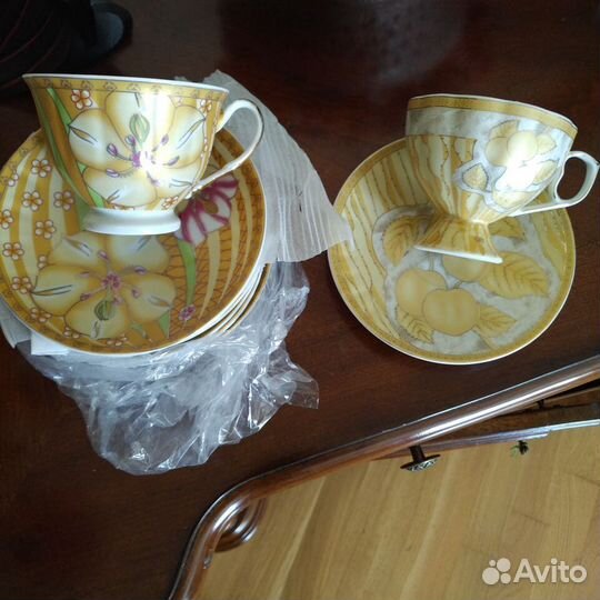 Чашки и блюдца. 10 предметов. Новые