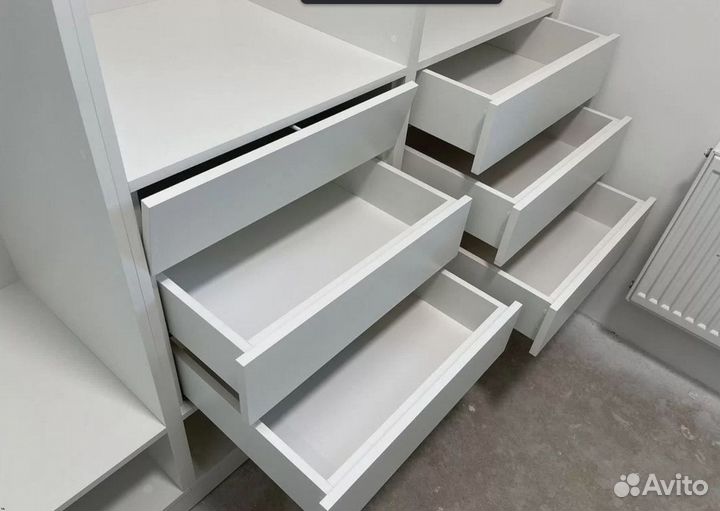 Гардеробная на заказ. Гардеробная Белая двусторонн