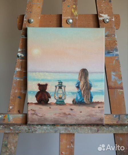 Картина Морской пейзаж. Картина с девочкой