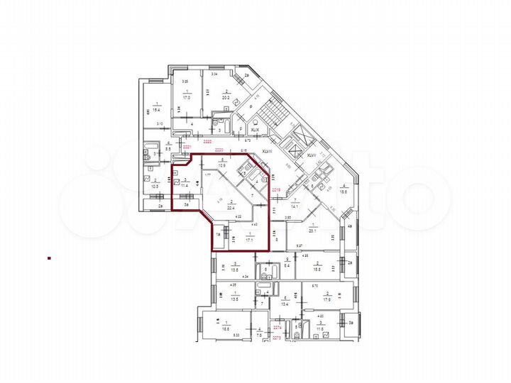 Аукцион: 2-к. квартира, 72,2 м², 13/45 эт.