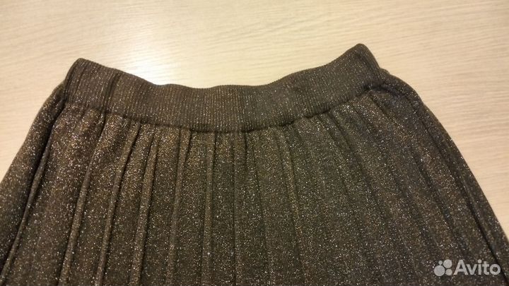 Юбка трикотажная плиссе миди M-XXL