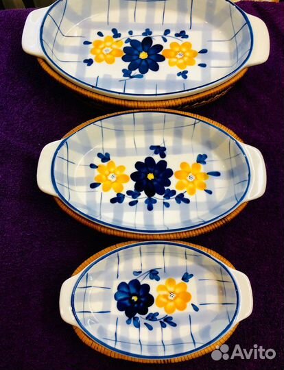 Набор из керамических блюд с корзинками