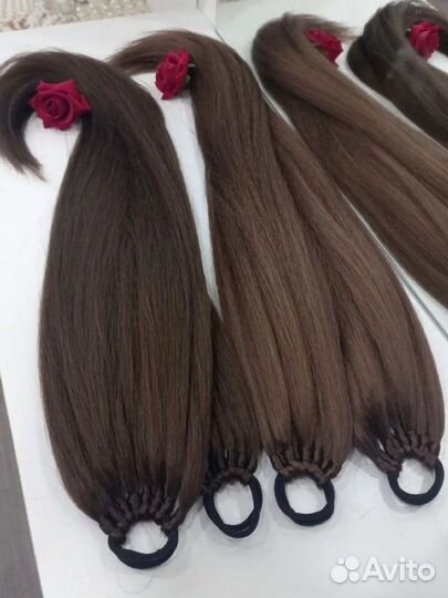 Хвост волосы на резинке, накладной хвост, шиньон