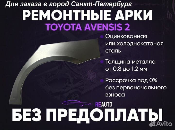 Ремонтные арки на Toyota avensis 2