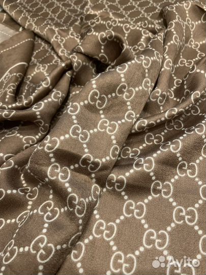 Палантин платок Gucci коричневый тонкий