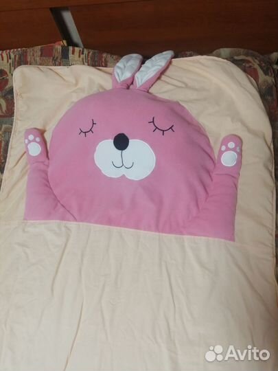 Спальный мешок - одеяло Розовый Зая детское