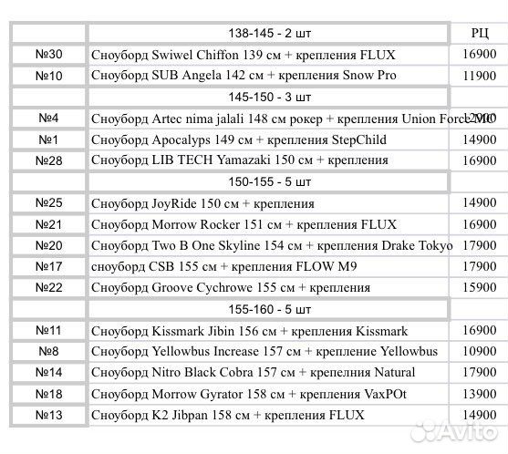 Сноуборд В ассортименте +крепы