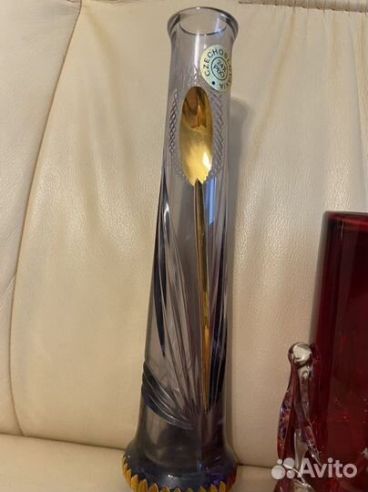 Вазы цветной хрусталь Чехия