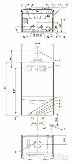 Отопительный газовый котел 117 квт