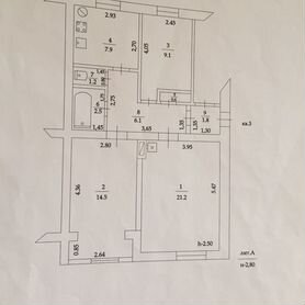 3-к. квартира, 65 м², 1/2 эт.