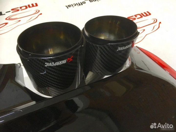Диффузор BMW G30 M5 style + Akrapovic black
