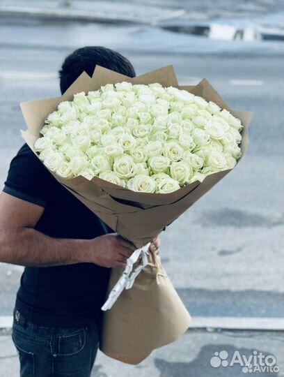 Цветы Розы белые 101 Букеты с доставкой заказать