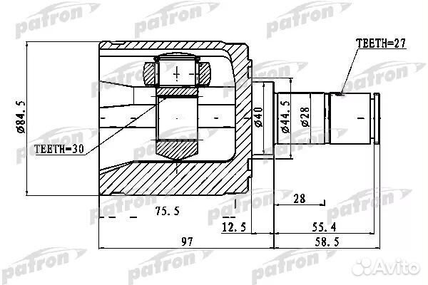 ШРУС внутренний правый 30x40x27 honda civic EU/EP