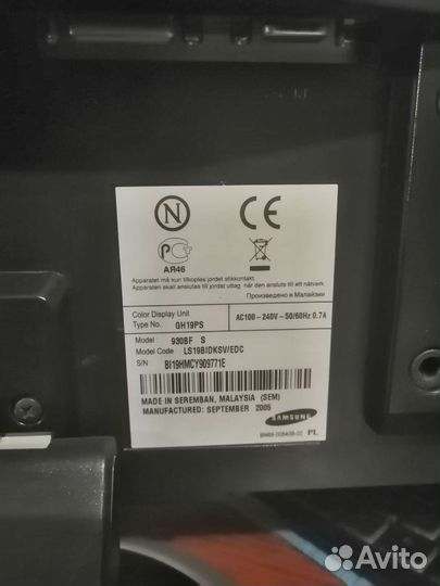 Монитор Samsung syncmaster 930bf