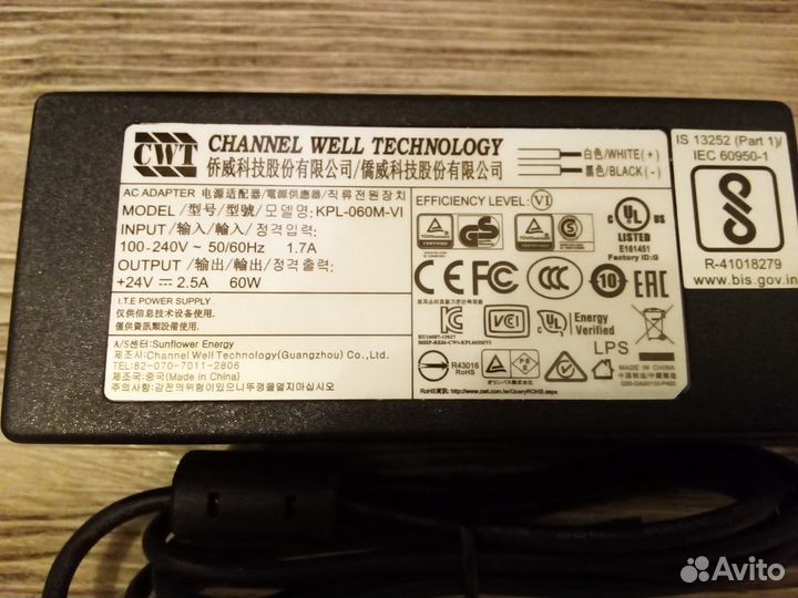 Блок питания 24V 2.5A 60W KPL-060M-VI