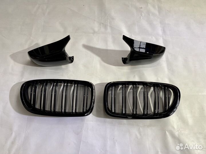 Крышки зеркал+Решетка радиатора BMW 5 F10 дорест