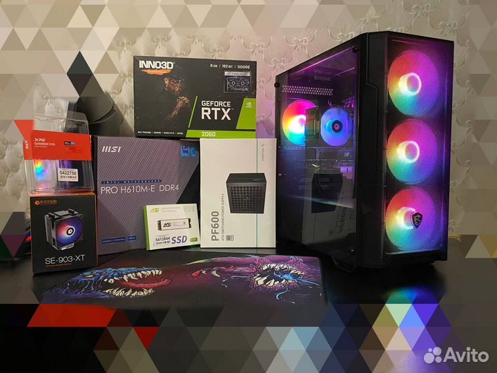 Игровой пк MSI MAG RTX 2060/Intel 12100f