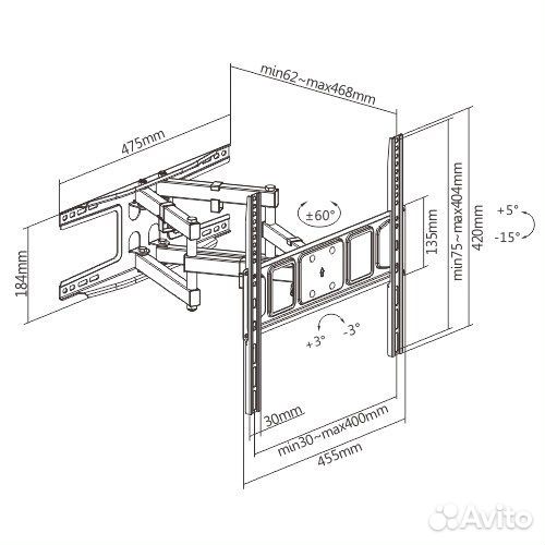 Кронштейн для LCD тв 32