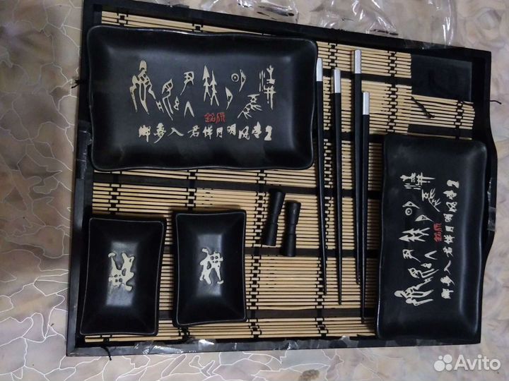 Приборы для суши,поднос