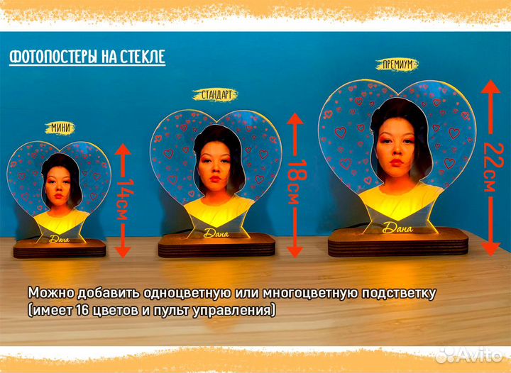 Постер рамка с фото на стекле (размеры) art097