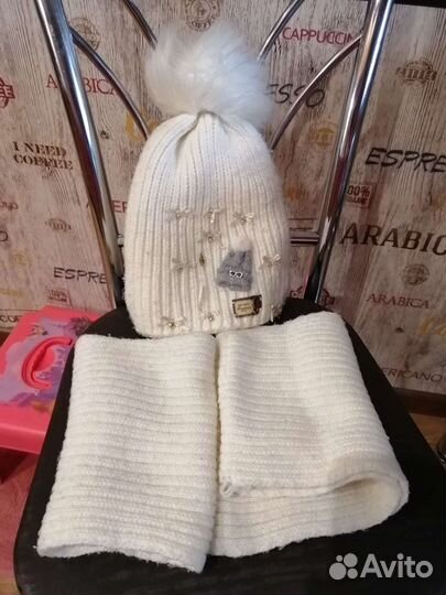 Зимняя шапка и снуд для девочки