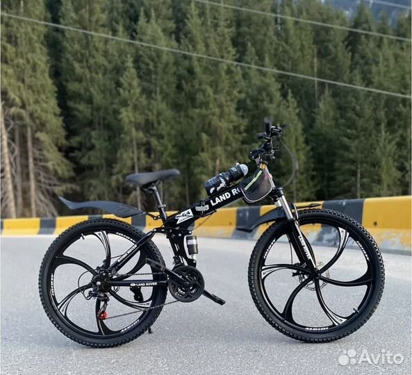 Велосипед складной на литых дисках черно-красный