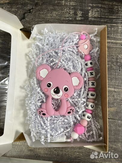 Держатель для пустышки/прорезыватель именной