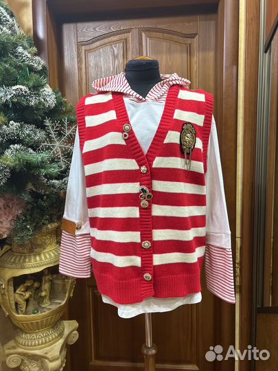 Хлопковое худи и жилетка