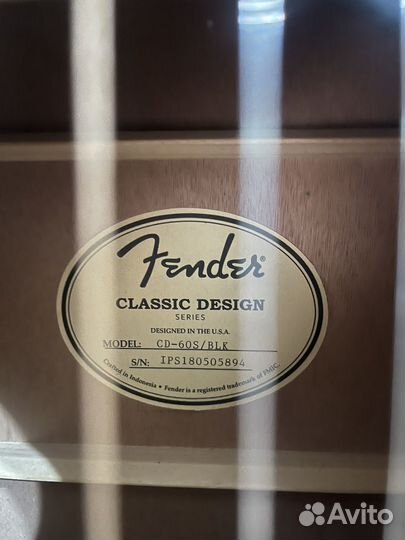 Акустическая гитара fender cd 60s