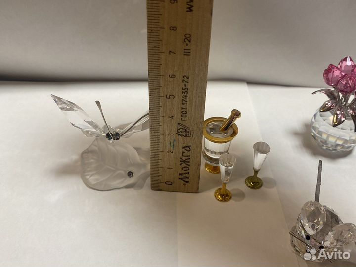 Swarovski фигурки бабочка, букет, мышка