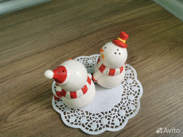 Солонка и перечница Снеговики