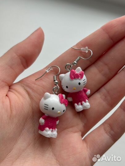 Серьги хеллоу китти