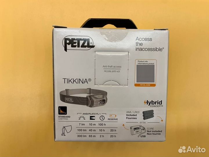 Налобный фонарь Petzl Tikkina серый