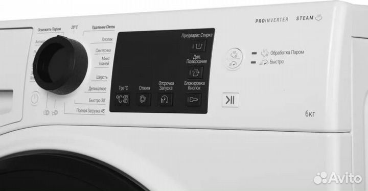Стиральная машина hotpoint NSB 6039 K VE RU, с паром, 6кг, 1000об/мин, инверторная