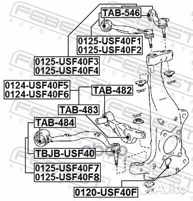 Опора шаровая Lexus LS460 06 0120USF40F Febest