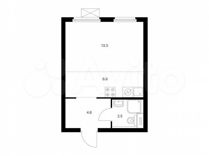 Квартира-студия, 27,3 м², 2/33 эт.
