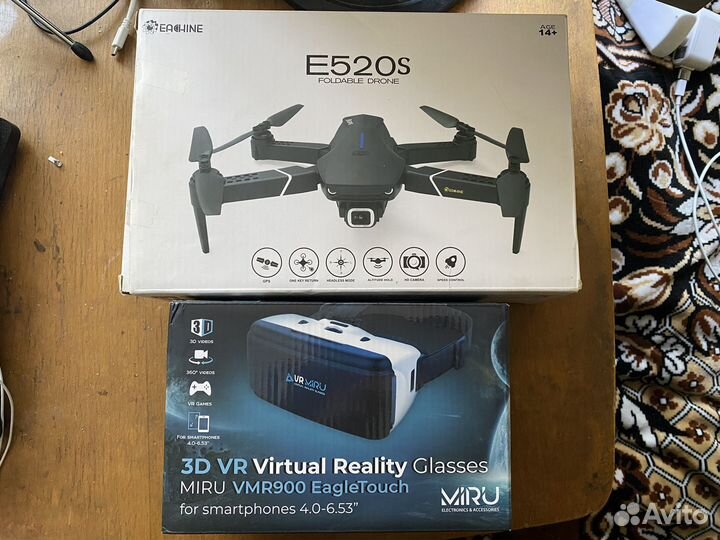Квадрокоптер E520s 4К + VR-очки miru VMR900