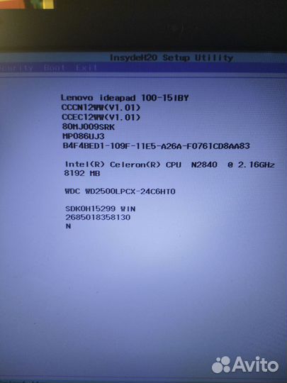 Ноутбук lenovo ideapad 100-15iby