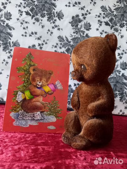 Мишка Плюшевый СССР 17 см. Из Флока г.Таллин