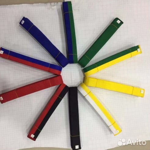 Новые пояса для тхэквондо, цвета в описании