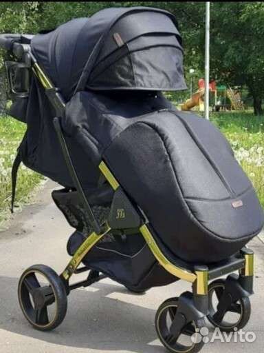 Коляска babalo чёрная/ золото