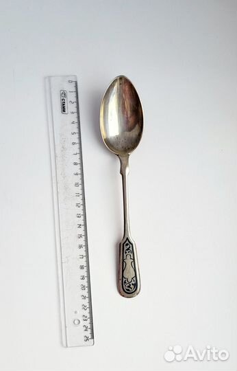 Столовая ложка серебро 875 проба чернение, кубачи