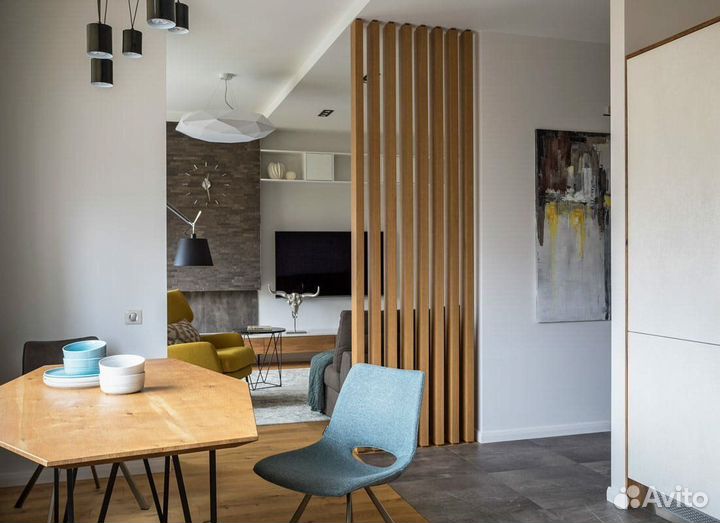 Перегородочные рейки для зонирование кухни