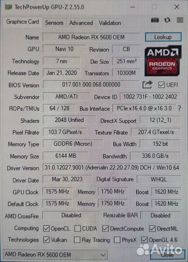 Новая Видеокарта Soyo AMD Radeon RX5600 6гб