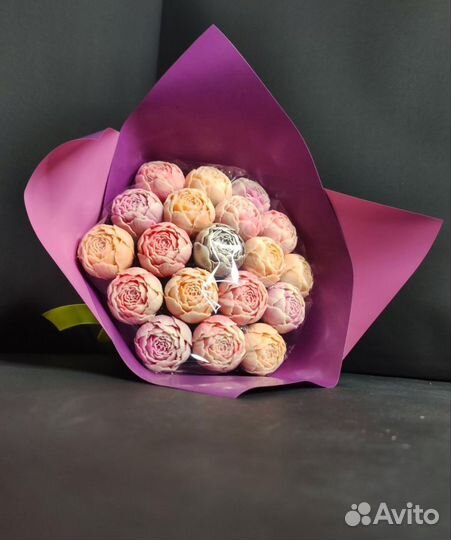 Шоколадные Пионы - 19 шт в Букете