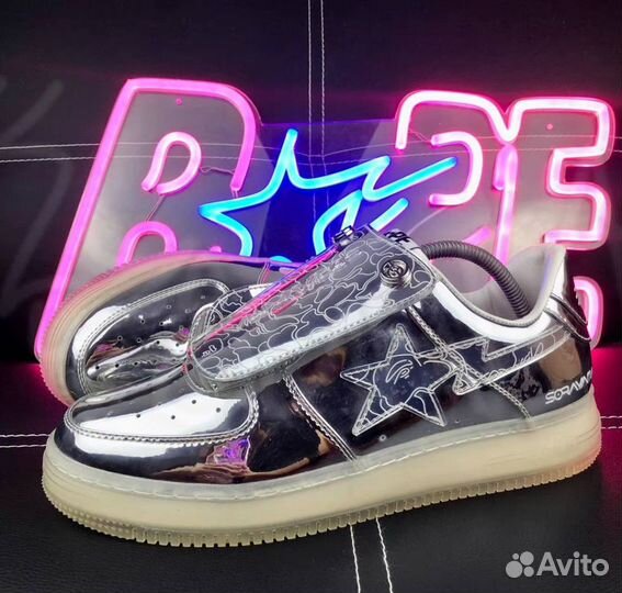 Кеды A Bathing Ape Bape Sta Low Silver