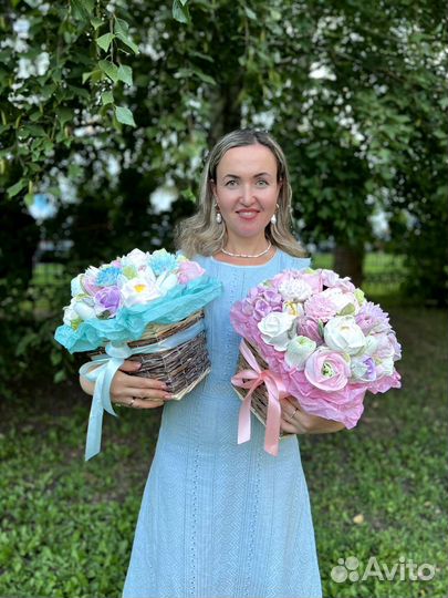 Съедобные зефирные букеты, цветы, Нижнекамск